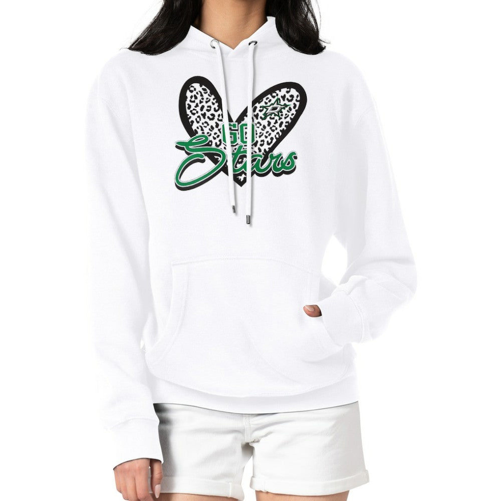 NHL Dallas Stars G-III 4Her by Carl Banks Women's Animal Print Heart Fleece Pullover Hoodie