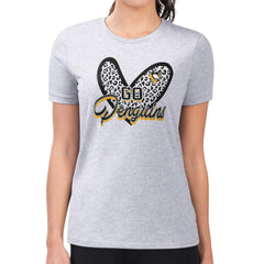 NHL Pittsburgh Penguins G-III 4Her by Carl Banks Women's Super-Slim Fit Lightweight Animal Print Heart T-Shirt