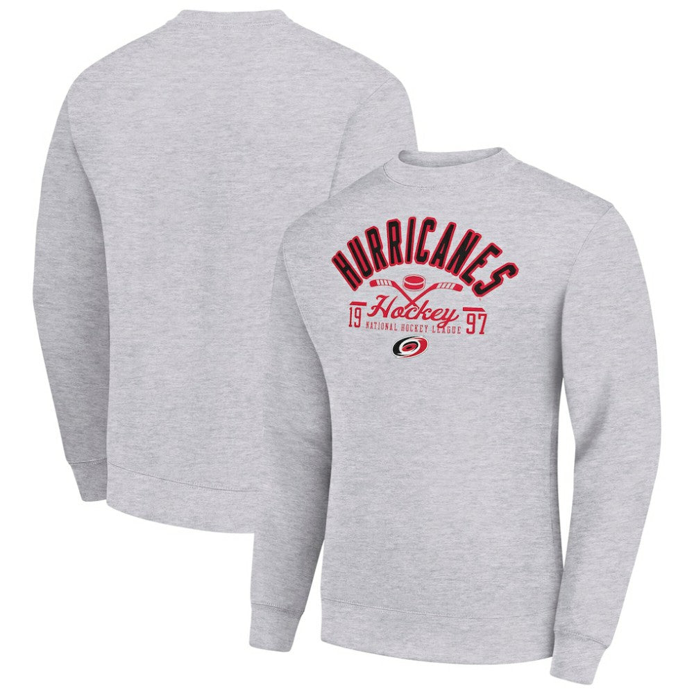 NHL Carolina Hurricanes Starter Stick And Puck Logo Fleece Pullover Sweatshirt