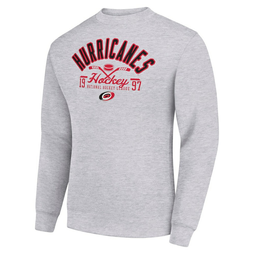 NHL Carolina Hurricanes Starter Stick And Puck Logo Fleece Pullover Sweatshirt