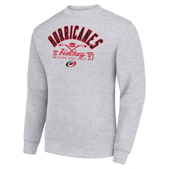 NHL Carolina Hurricanes Starter Stick And Puck Logo Fleece Pullover Sweatshirt