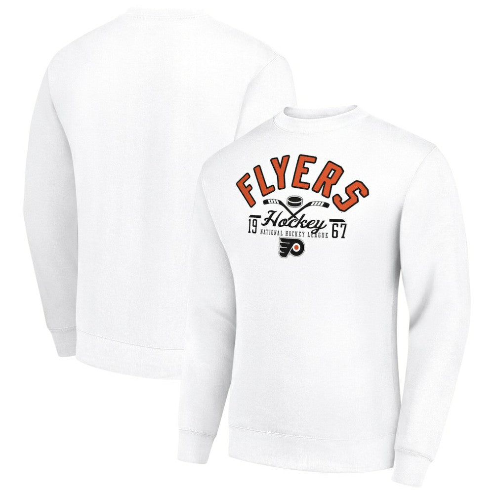 NHL Philadelphia Flyers Starter Stick And Puck Logo Fleece Pullover Sweatshirt