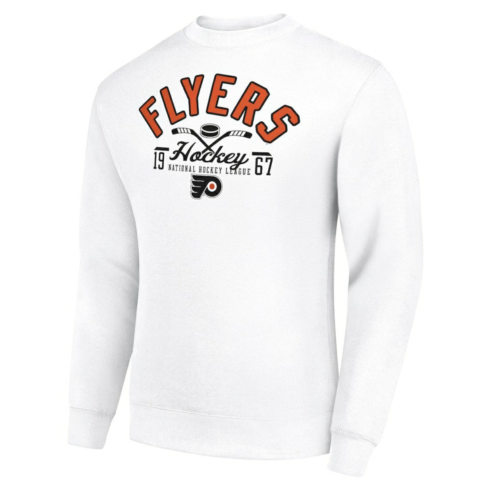 NHL Philadelphia Flyers Starter Stick And Puck Logo Fleece Pullover Sweatshirt