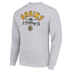 NHL Boston Bruins Starter Stick And Puck Logo Fleece Pullover Sweatshirt