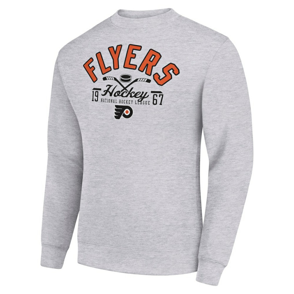 NHL Philadelphia Flyers Starter Stick And Puck Logo Fleece Pullover Sweatshirt