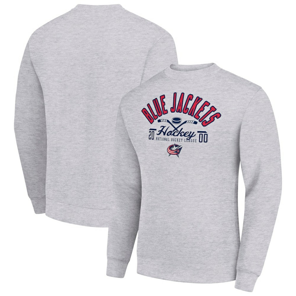 NHL Columbus Blue Jackets Starter Stick And Puck Logo Fleece Pullover Sweatshirt