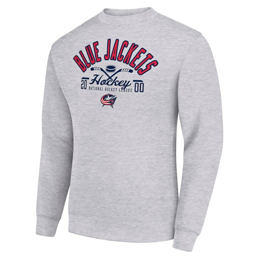 NHL Columbus Blue Jackets Starter Stick And Puck Logo Fleece Pullover Sweatshirt