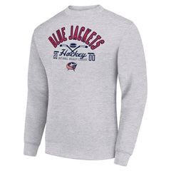 NHL Columbus Blue Jackets Starter Stick And Puck Logo Fleece Pullover Sweatshirt