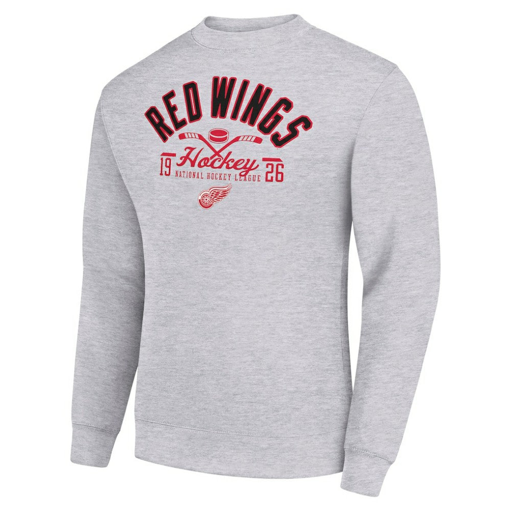 NHL Detroit Red Wings Starter Stick And Puck Logo Fleece Pullover Sweatshirt