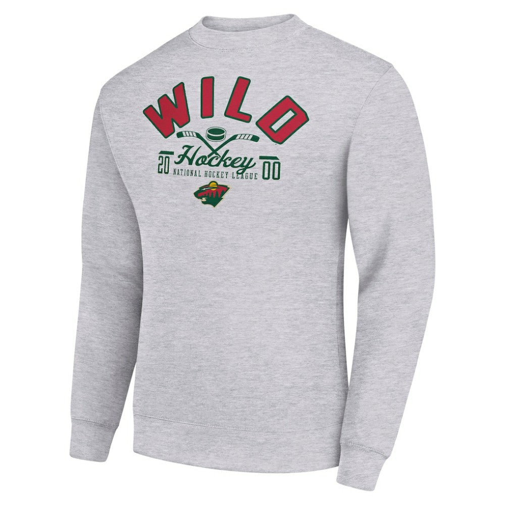 NHL Minnesota Wild Starter Stick And Puck Logo Fleece Pullover Sweatshirt
