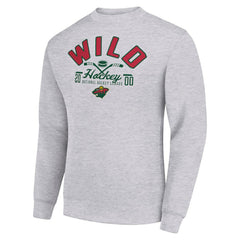 NHL Minnesota Wild Starter Stick And Puck Logo Fleece Pullover Sweatshirt