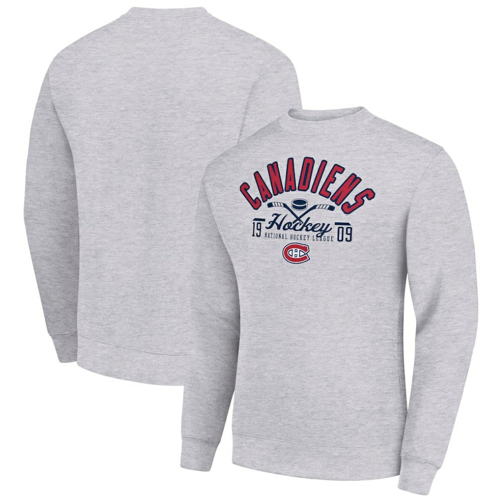 NHL Montreal Canadiens Starter Stick And Puck Logo Fleece Pullover Sweatshirt