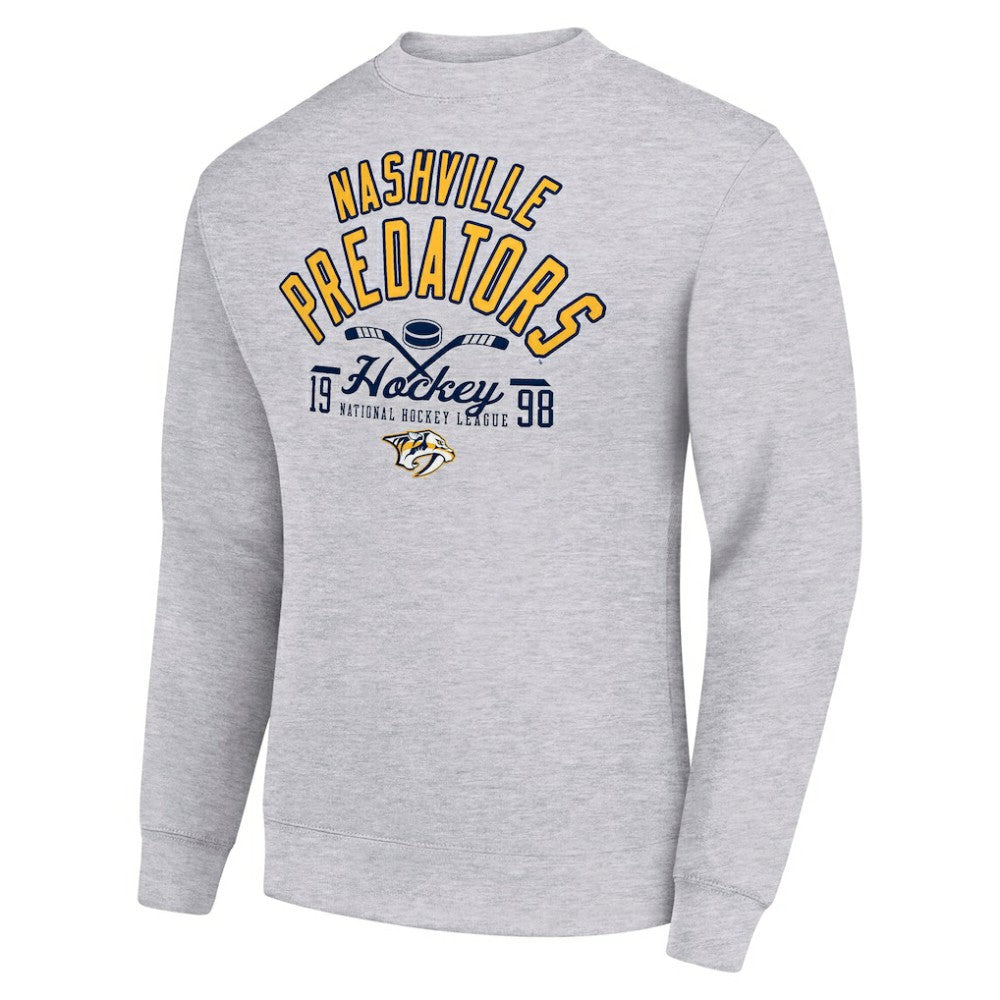 NHL Nashville Predators Starter Stick And Puck Logo Fleece Pullover Sweatshirt