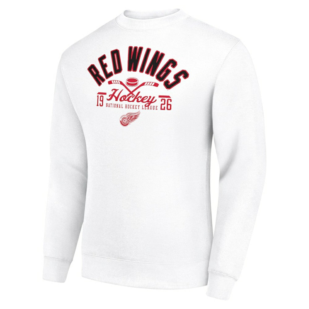 NHL Detroit Red Wings Starter Stick And Puck Logo Fleece Pullover Sweatshirt
