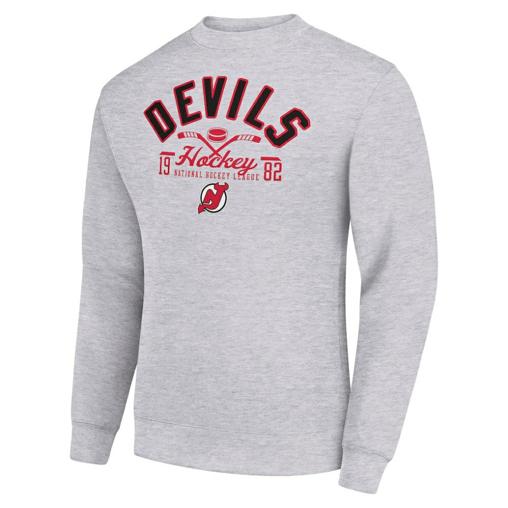 NHL New Jersey Devils Starter Stick And Puck Logo Fleece Pullover Sweatshirt