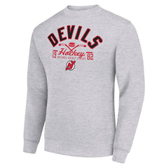 NHL New Jersey Devils Starter Stick And Puck Logo Fleece Pullover Sweatshirt
