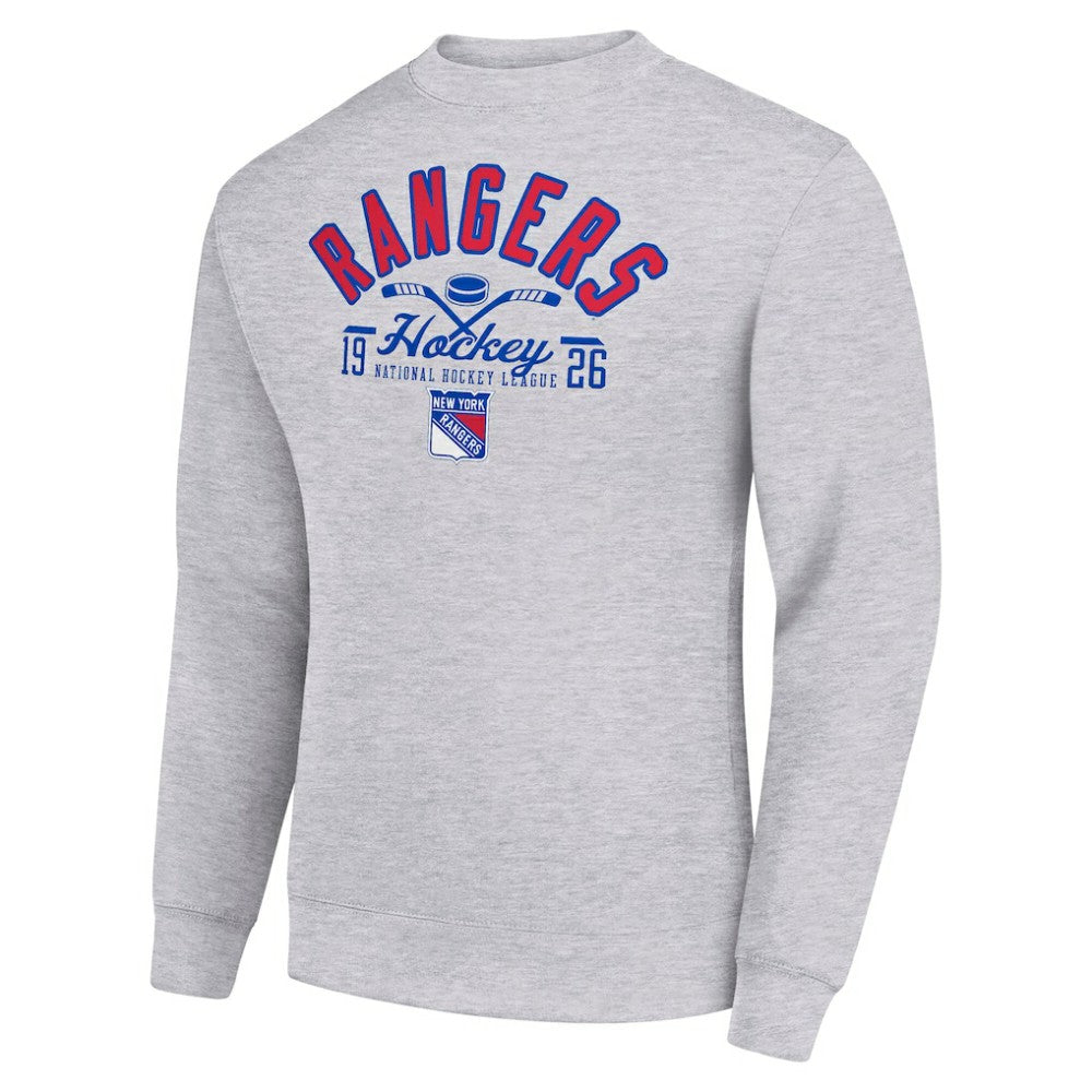 NHL New York Rangers Starter Stick And Puck Logo Fleece Pullover Sweatshirt