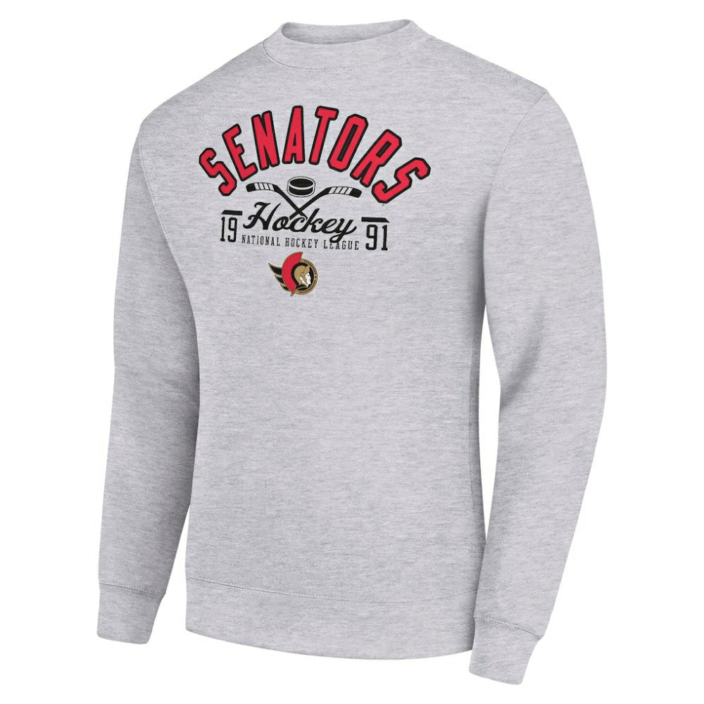 NHL Ottawa Senators Starter Stick And Puck Logo Fleece Pullover Sweatshirt