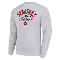 NHL Ottawa Senators Starter Stick And Puck Logo Fleece Pullover Sweatshirt