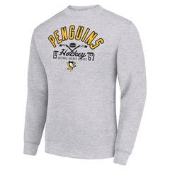 NHL Pittsburgh Penguins Starter Stick And Puck Logo Fleece Pullover Sweatshirt