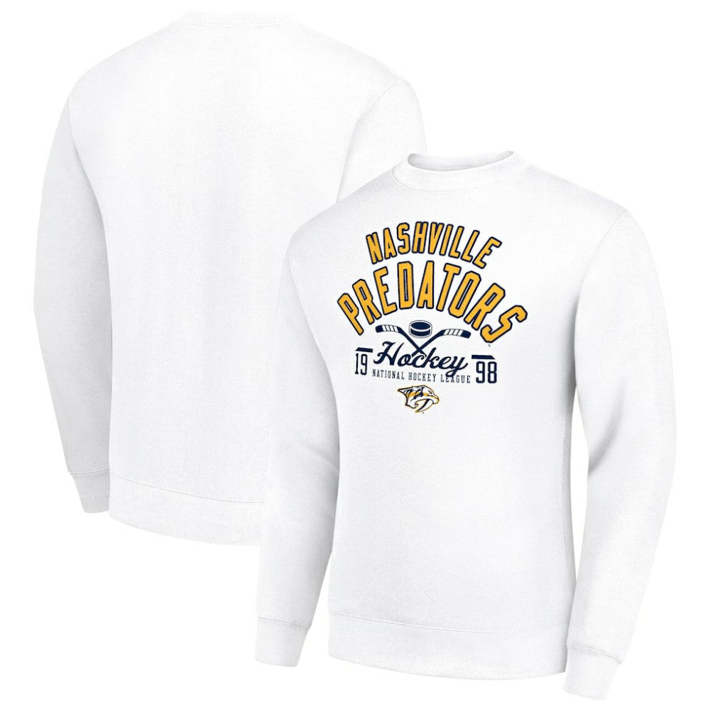 NHL Nashville Predators Starter Stick And Puck Logo Fleece Pullover Sweatshirt