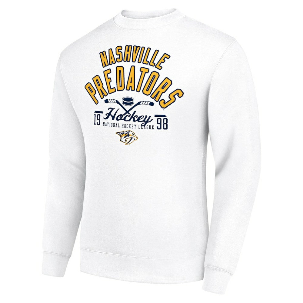 NHL Nashville Predators Starter Stick And Puck Logo Fleece Pullover Sweatshirt