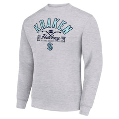 NHL Seattle Kraken Starter Stick And Puck Logo Fleece Pullover Sweatshirt