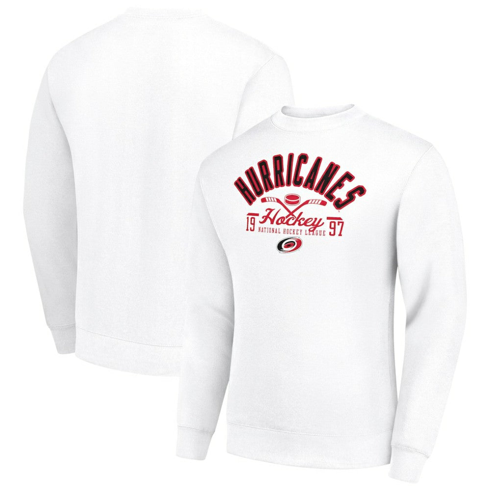 NHL Carolina Hurricanes Starter Stick And Puck Logo Fleece Pullover Sweatshirt