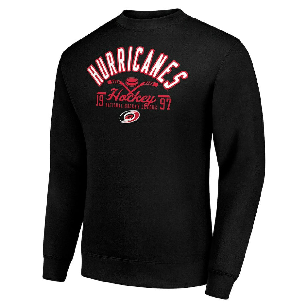 NHL Carolina Hurricanes Starter Stick And Puck Logo Fleece Pullover Sweatshirt