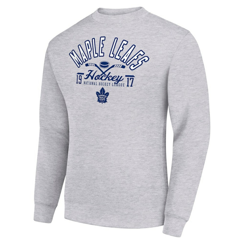 NHL Toronto Maple Leafs Starter Stick And Puck Logo Fleece Pullover Sweatshirt