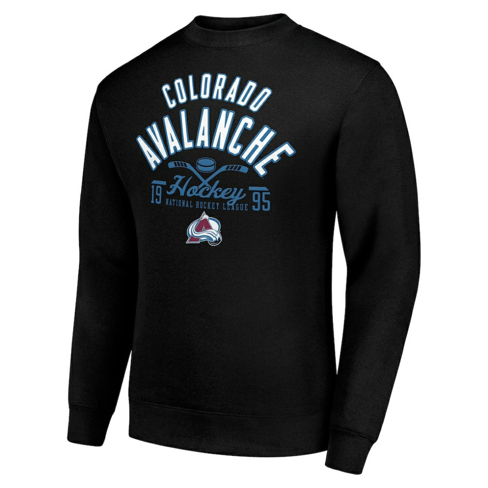 NHL Colorado Avalanche Starter Stick And Puck Logo Fleece Pullover Sweatshirt