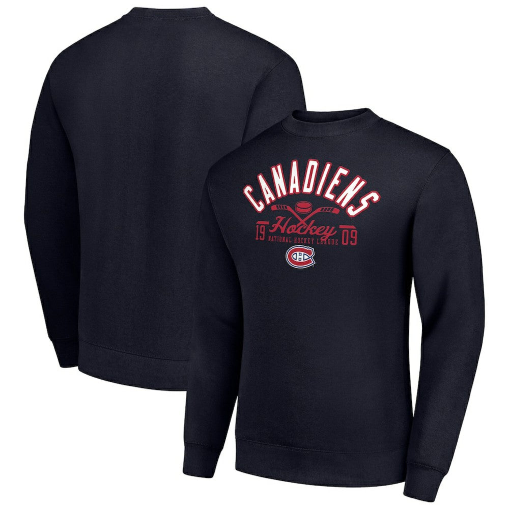NHL Montreal Canadiens Starter Stick And Puck Logo Fleece Pullover Sweatshirt
