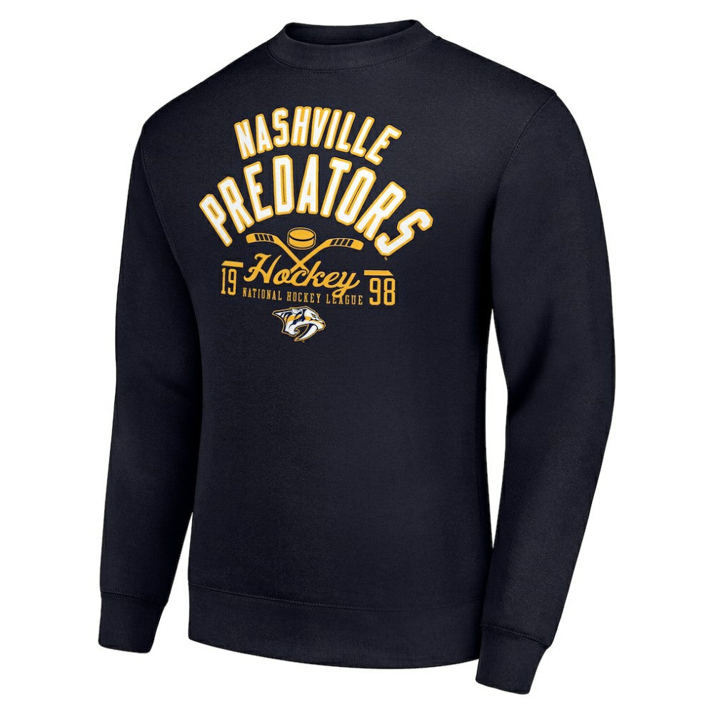 NHL Nashville Predators Starter Stick And Puck Logo Fleece Pullover Sweatshirt