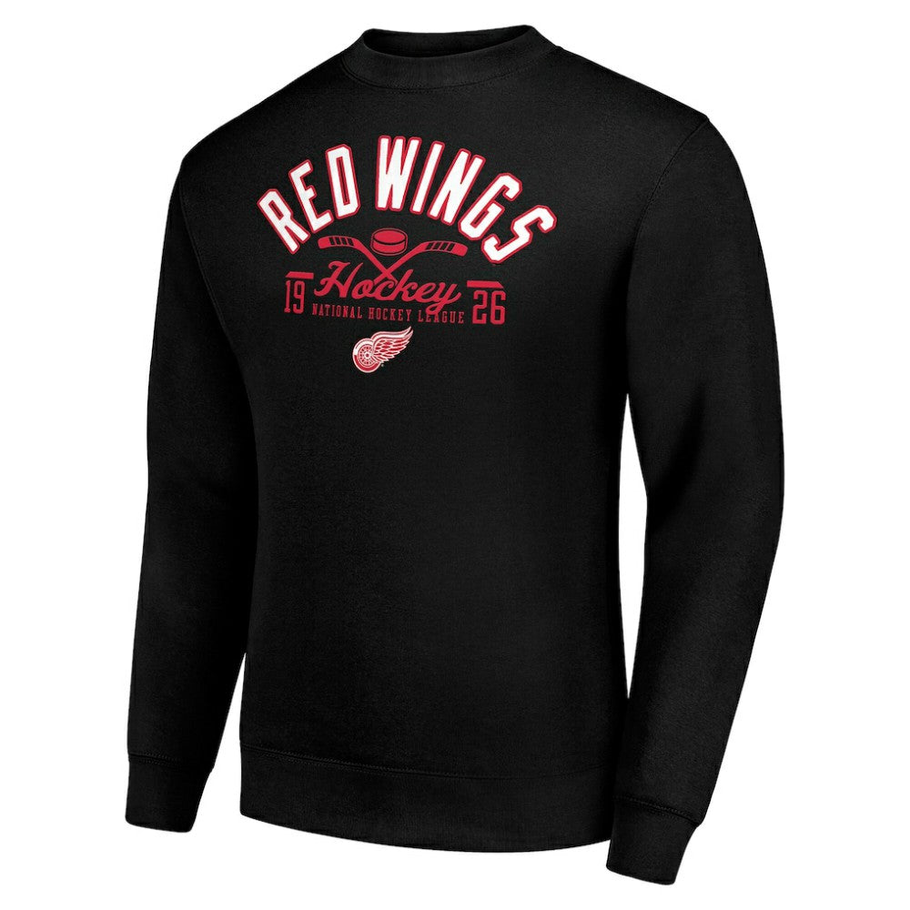 NHL Detroit Red Wings Starter Stick And Puck Logo Fleece Pullover Sweatshirt