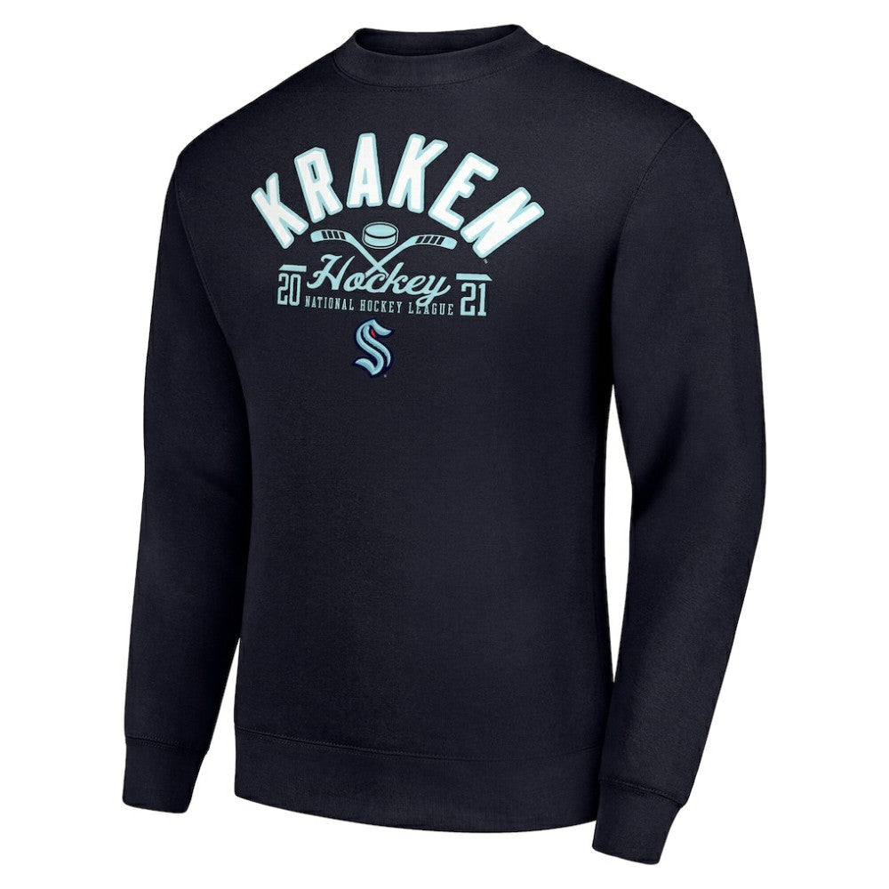 NHL Seattle Kraken Starter Stick And Puck Logo Fleece Pullover Sweatshirt