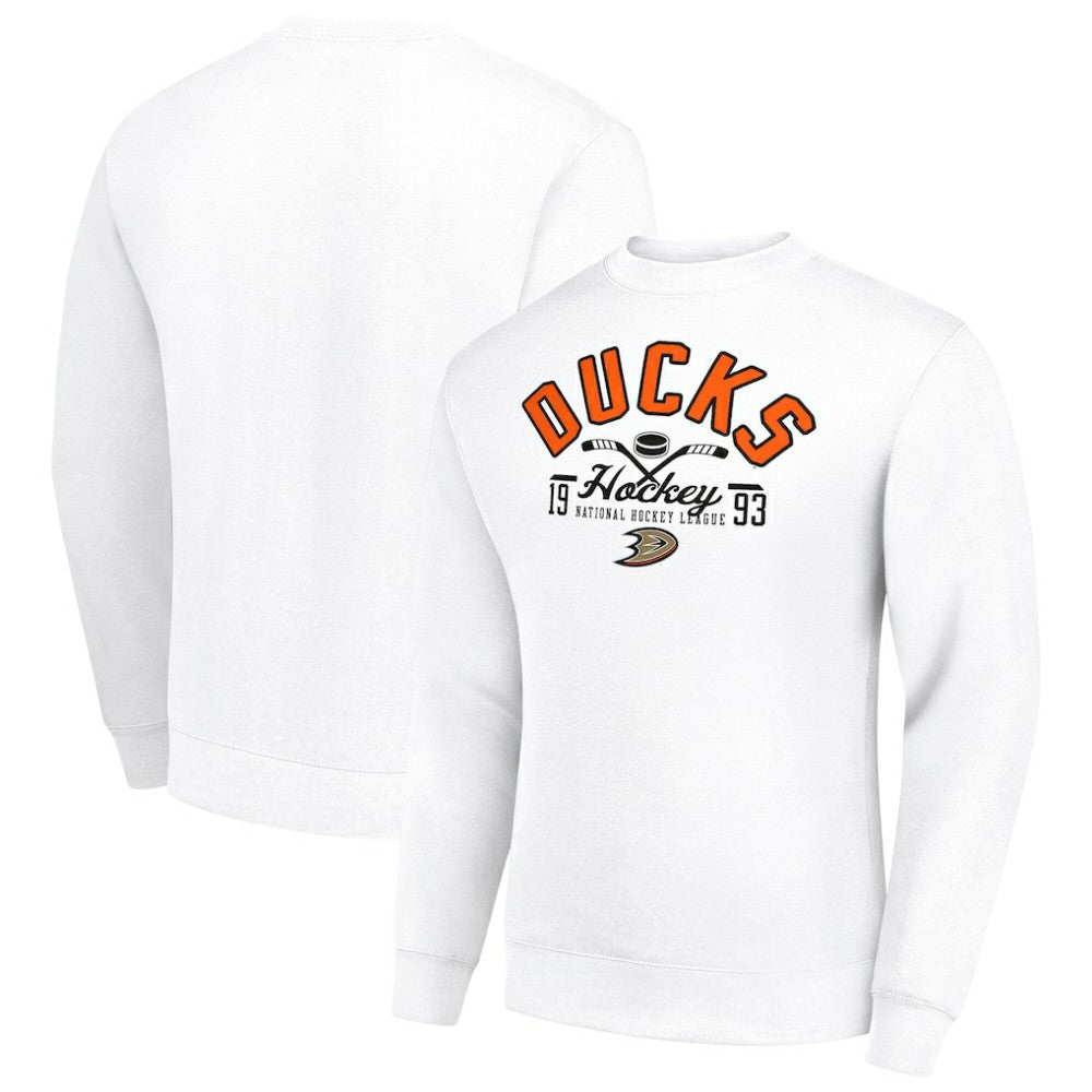 NHL Anaheim Ducks Starter Stick And Puck Logo Fleece Pullover Sweatshirt