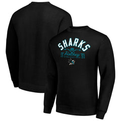 NHL San Jose Sharks Starter Stick And Puck Logo Fleece Pullover Sweatshirt
