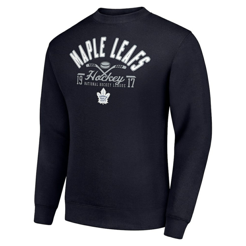 NHL Toronto Maple Leafs Starter Stick And Puck Logo Fleece Pullover Sweatshirt