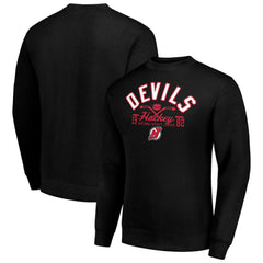 NHL New Jersey Devils Starter Stick And Puck Logo Fleece Pullover Sweatshirt