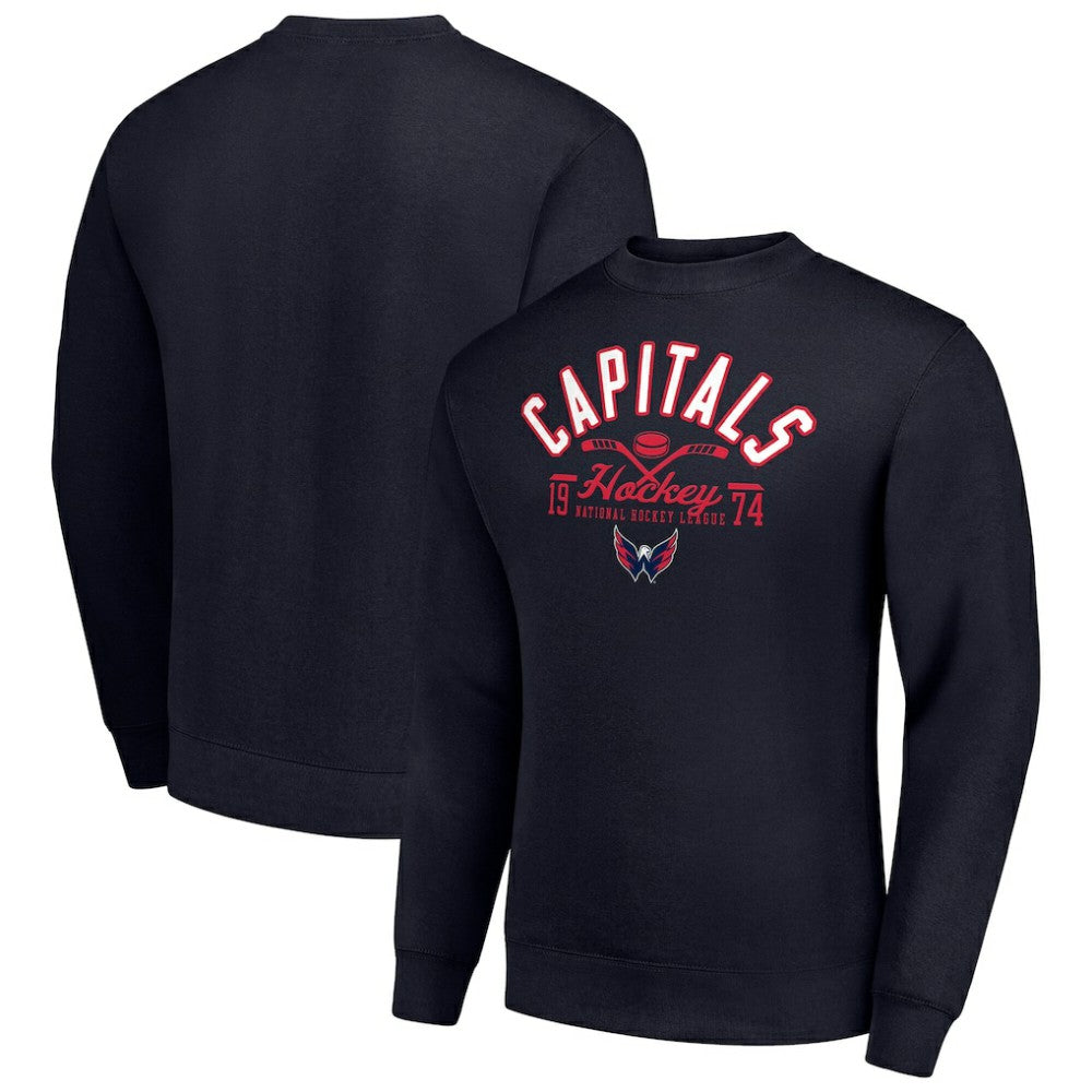 NHL Washington Capitals Starter Stick And Puck Logo Fleece Pullover Sweatshirt