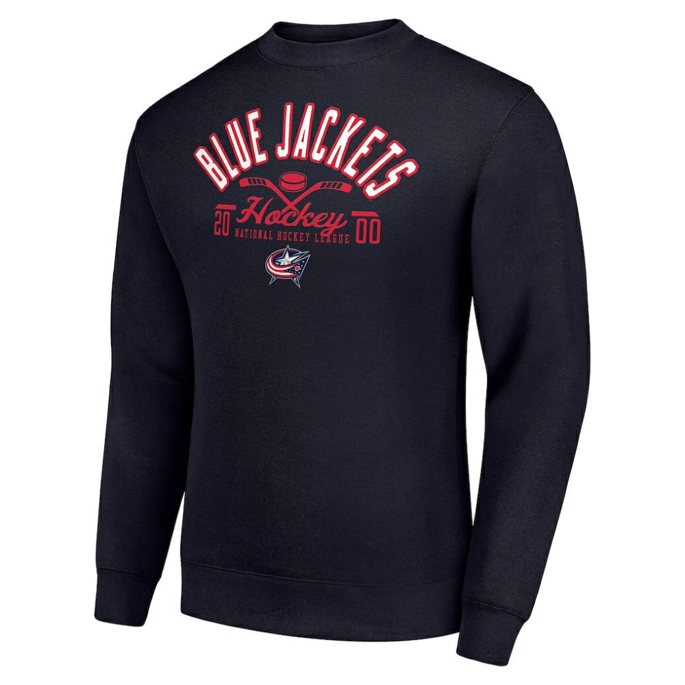 NHL Columbus Blue Jackets Starter Stick And Puck Logo Fleece Pullover Sweatshirt