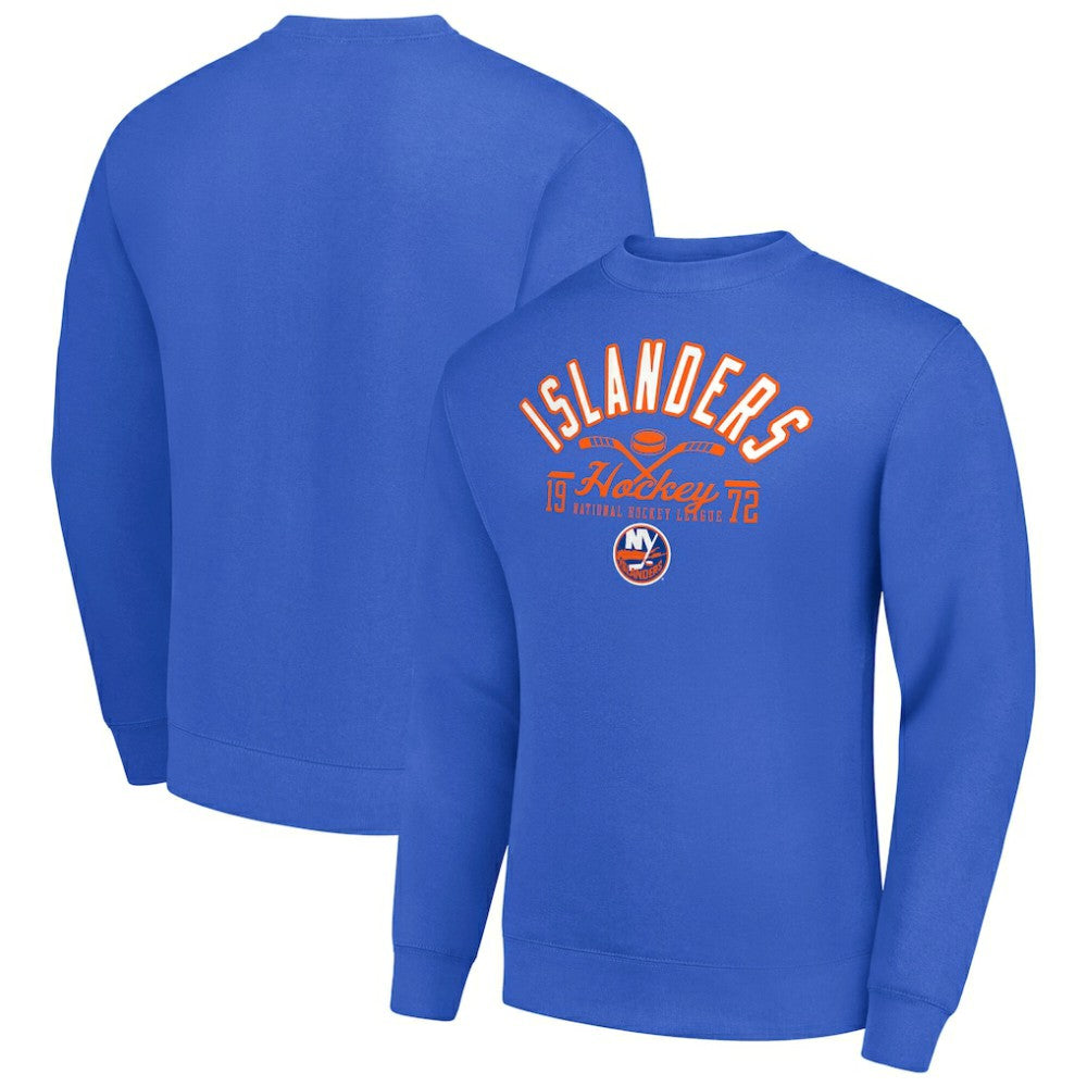 NHL New York Islanders Starter Stick And Puck Logo Fleece Pullover Sweatshirt