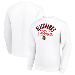 NHL Chicago Blackhawks Starter Stick And Puck Logo Fleece Pullover Sweatshirt