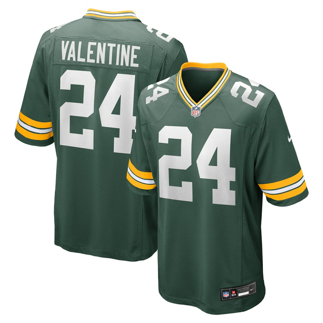 Carrington Valentine  Game Jersey - Green Bay Packers Jerseys