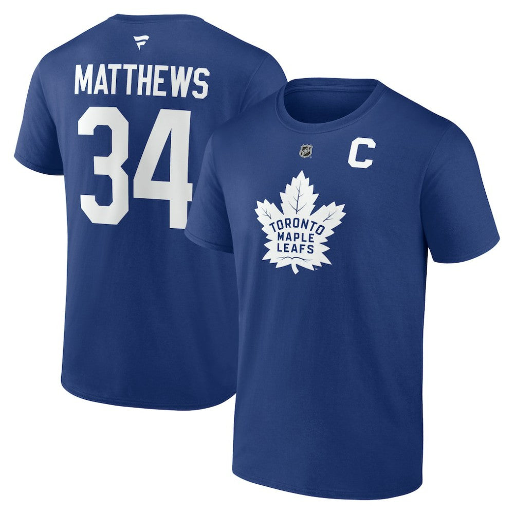 NHL Auston Matthews Toronto Maple Leafs Fanatics Authentic Stack Name & Number T-Shirt