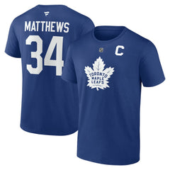 NHL Auston Matthews Toronto Maple Leafs Fanatics Authentic Stack Name & Number T-Shirt