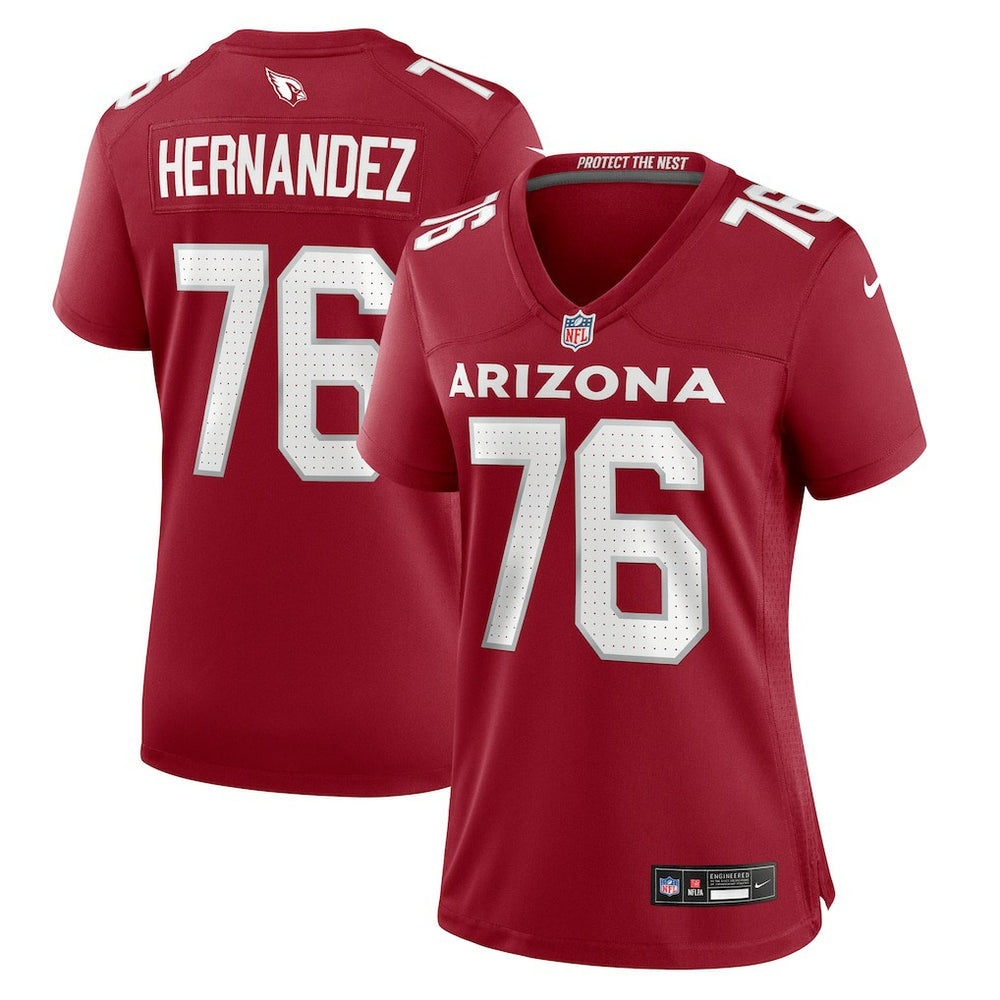 Will Hernandez  Women's Game Jersey - Arizona Cardinals Jerseys