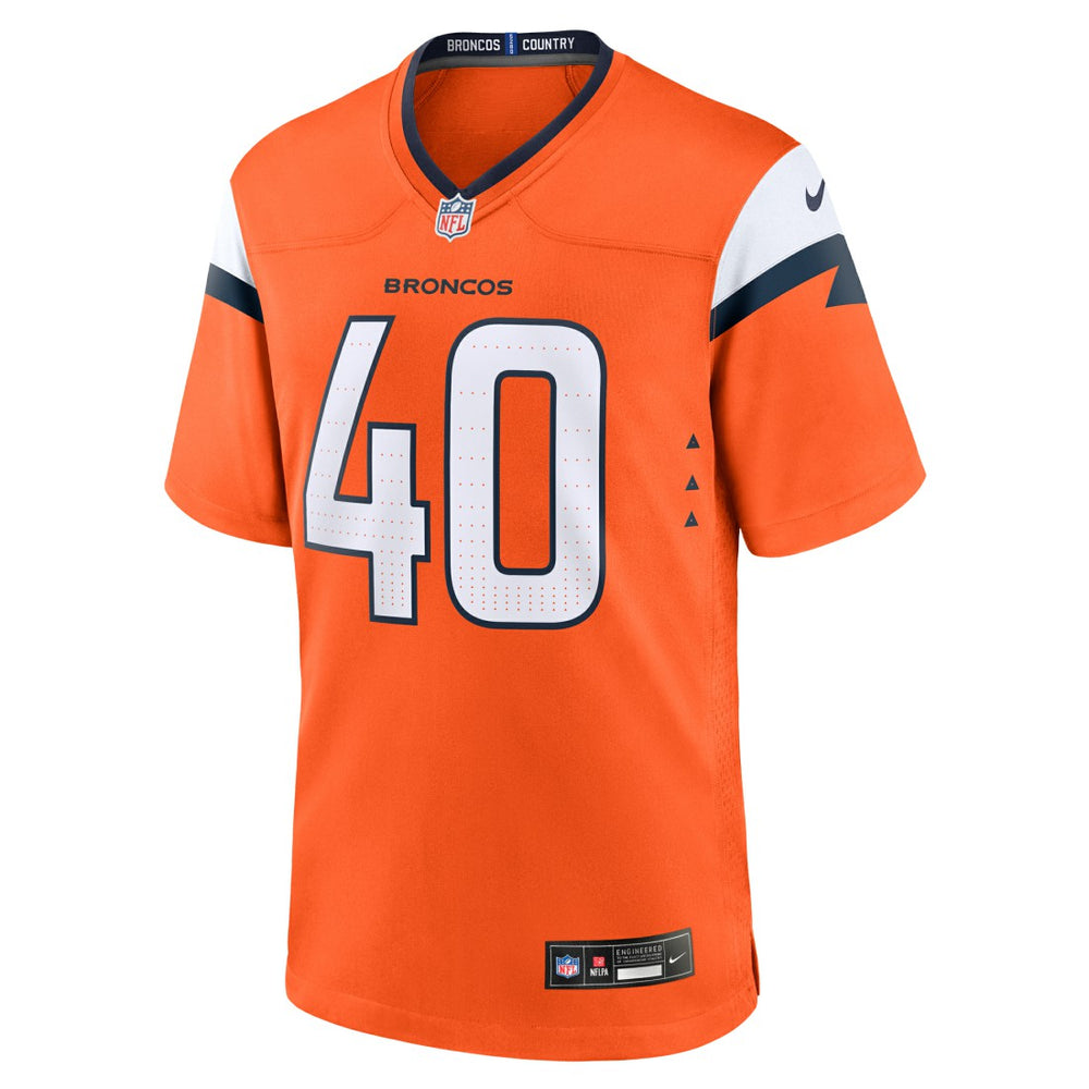 Justin Strnad  Team Game Jersey - Denver Broncos Jerseys