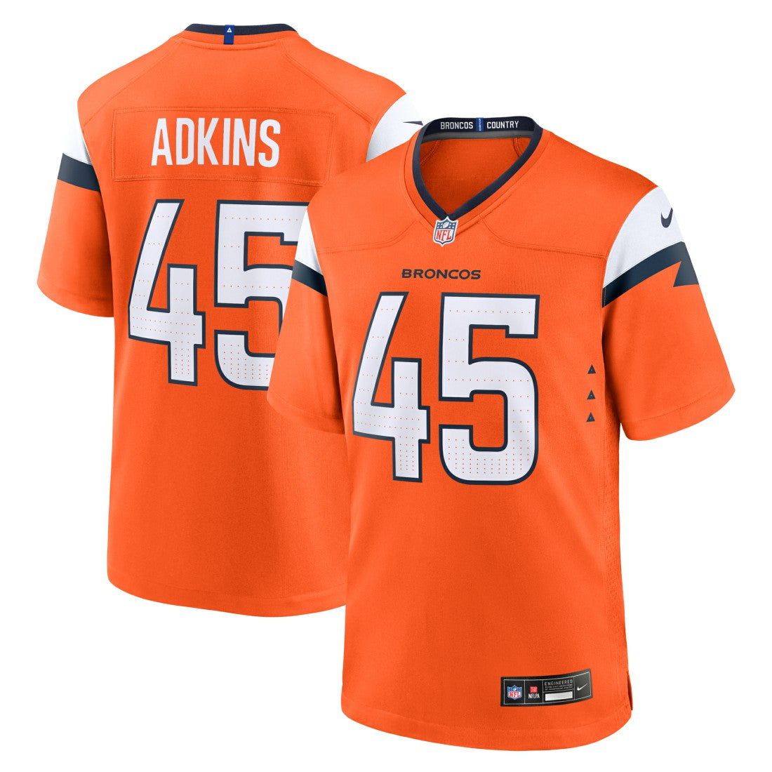 Nate Adkins  Team Game Jersey - Denver Broncos Jerseys