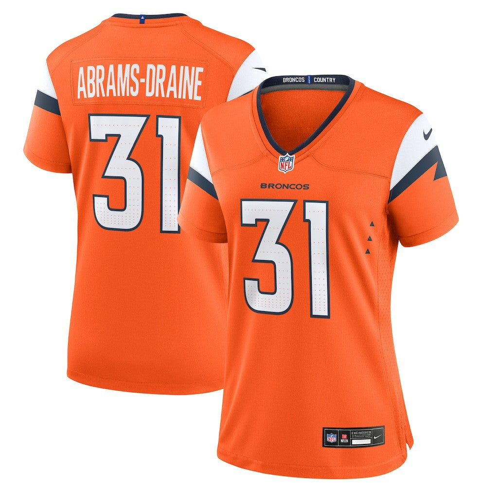 Kris Abrams-Draine  Women's Team Game Jersey - Denver Broncos Jerseys